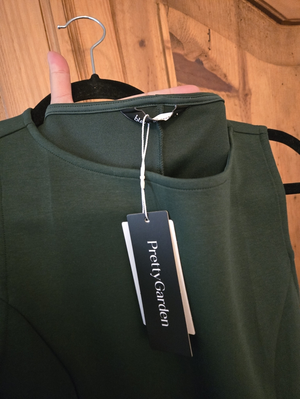Sleeveless Olive Green Mini Dress with Clean A-Line Silhouette - Picture 6 of 7